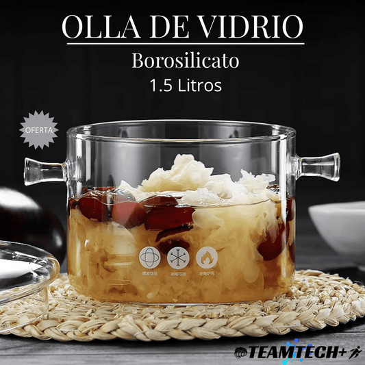 Olla de Vidrio borosilicato - Cocina Saludable y Elegante