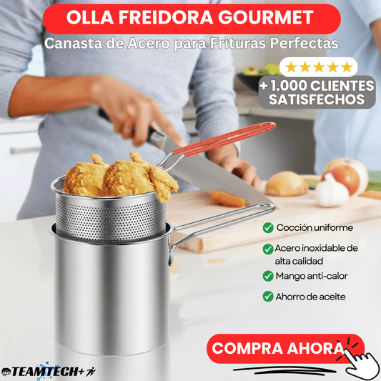 Olla Freidora Gourmet – Canasta de Acero para Frituras Perfectas