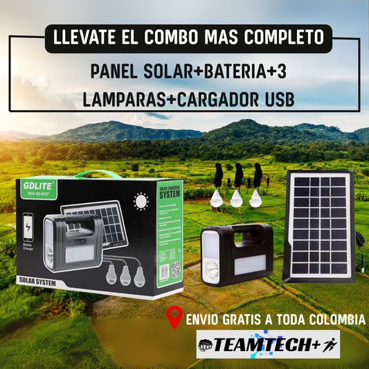 Kit Solar Portátil y Multifuncional. Ideal para apagones y zonas rurales