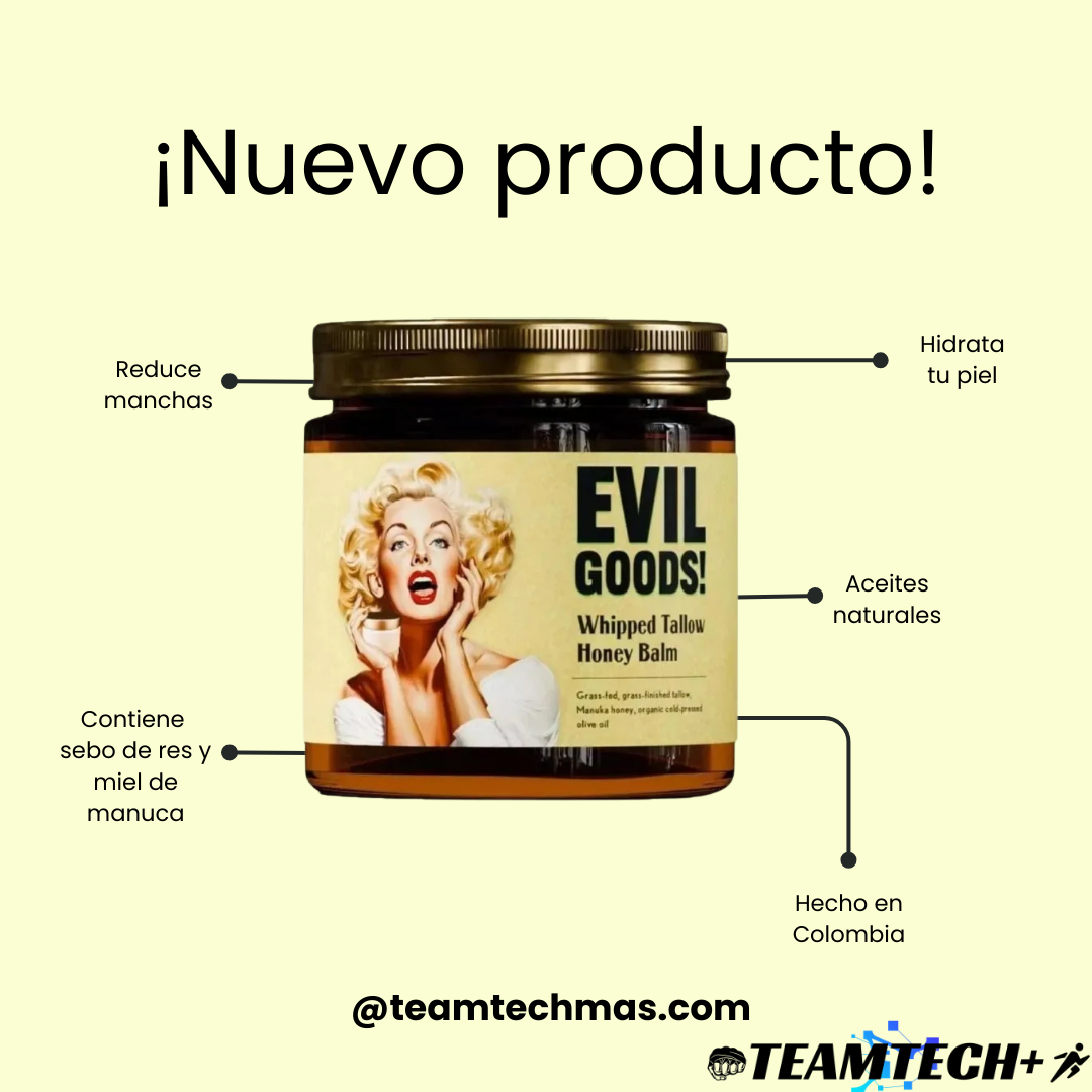 Evil Goods® – Tu Crema 100 % Natural. Con sebo de Res, Miel de Manuka y Vitamina E