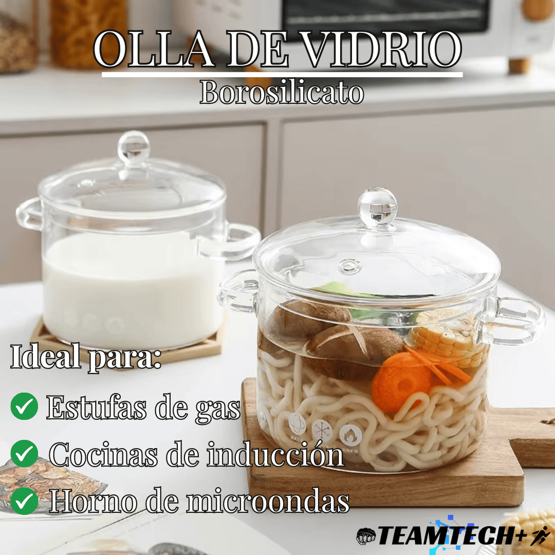 Olla de Vidrio borosilicato - Cocina Saludable y Elegante