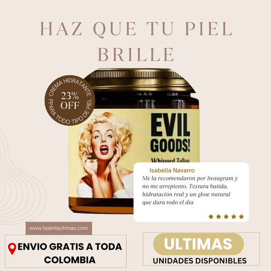 Evil Goods® – Tu Crema 100 % Natural. Con sebo de Res, Miel de Manuka y Vitamina E
